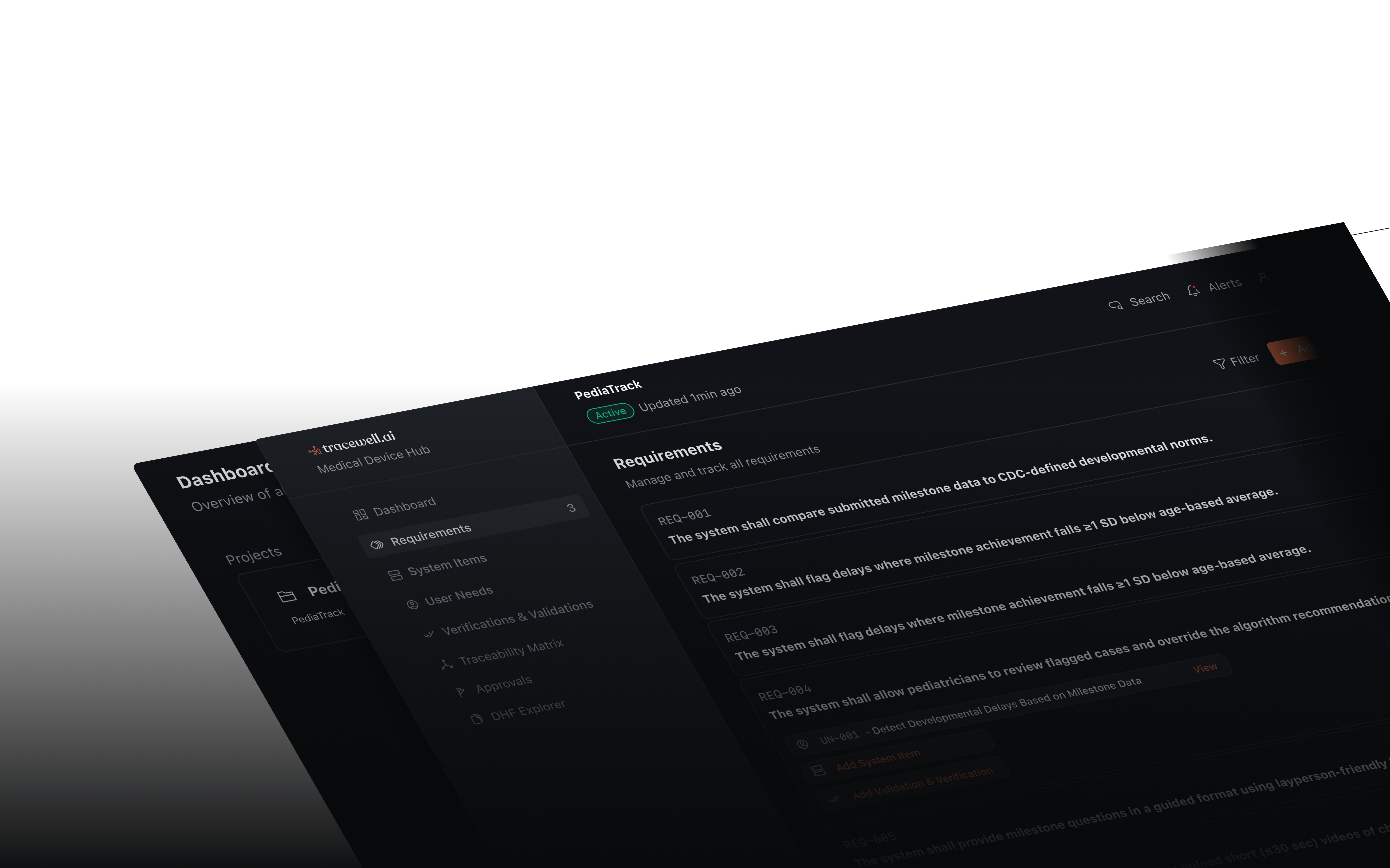 Tracewell AI Dashboard Interface